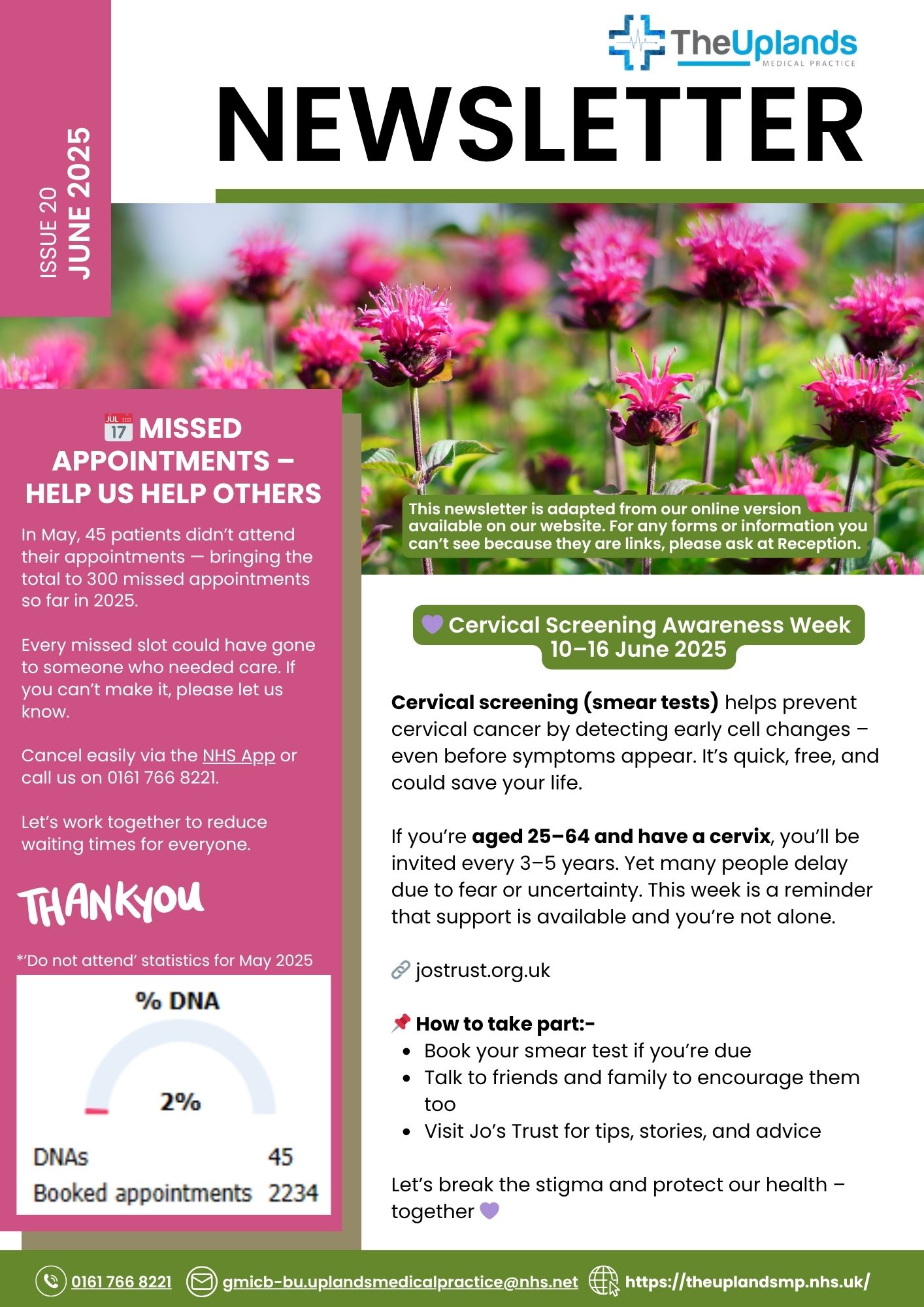 Nhs Ward Newsletter Example.pdf Patient Newsletter for June 2025 - The Uplands Medical Practice